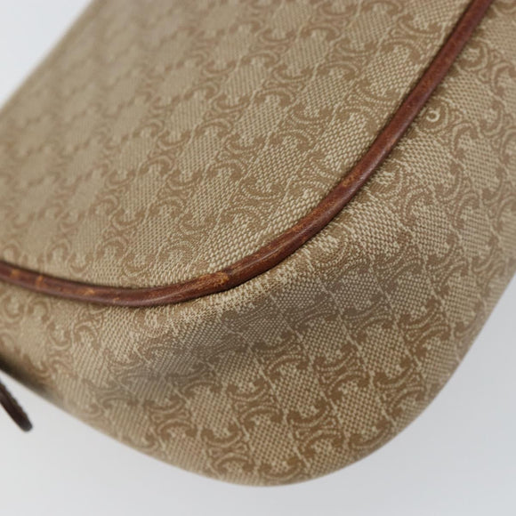 CELINE Macadam Canvas Shoulder Bag PVC Beige Gold Auth bs31640