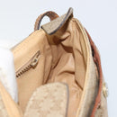 CELINE Macadam Canvas Shoulder Bag PVC Beige Gold Auth bs31640-20