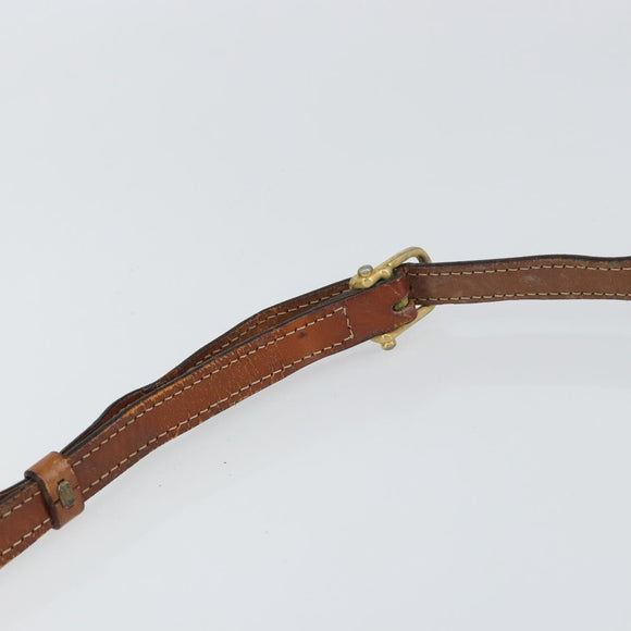 CELINE Macadam Canvas Shoulder Bag PVC Beige Gold Auth bs31640