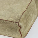 CELINE C Macadam Canvas Hand Bag Suede Beige Silver Auth bs31641-9