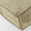 CELINE C Macadam Canvas Hand Bag Suede Beige Silver Auth bs31641-14