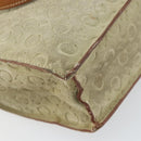 CELINE C Macadam Canvas Hand Bag Suede Beige Silver Auth bs31641-16