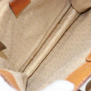 CELINE C Macadam Canvas Hand Bag Suede Beige Silver Auth bs31641-10