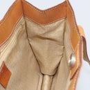 CELINE C Macadam Canvas Hand Bag Suede Beige Silver Auth bs31641-18