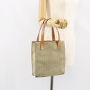 CELINE C Macadam Canvas Hand Bag Suede Beige Silver Auth bs31641-21