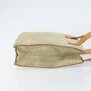 CELINE C Macadam Canvas Hand Bag Suede Beige Silver Auth bs31641-3