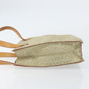 CELINE C Macadam Canvas Hand Bag Suede Beige Silver Auth bs31641-4