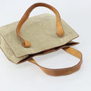 CELINE C Macadam Canvas Hand Bag Suede Beige Silver Auth bs31641-6