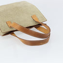 CELINE C Macadam Canvas Hand Bag Suede Beige Silver Auth bs31641-7