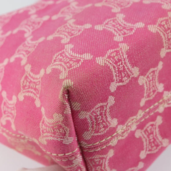 CELINE Paris Macadam Tote Bag Denim Pink Gold Auth bs31642