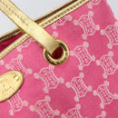 CELINE Paris Macadam Tote Bag Denim Pink Gold Auth bs31642-10