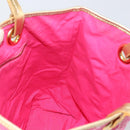 CELINE Paris Macadam Tote Bag Denim Pink Gold Auth bs31642-19