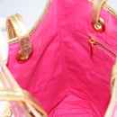 CELINE Paris Macadam Tote Bag Denim Pink Gold Auth bs31642-20