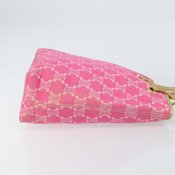 CELINE Paris Macadam Tote Bag Denim Pink Gold Auth bs31642