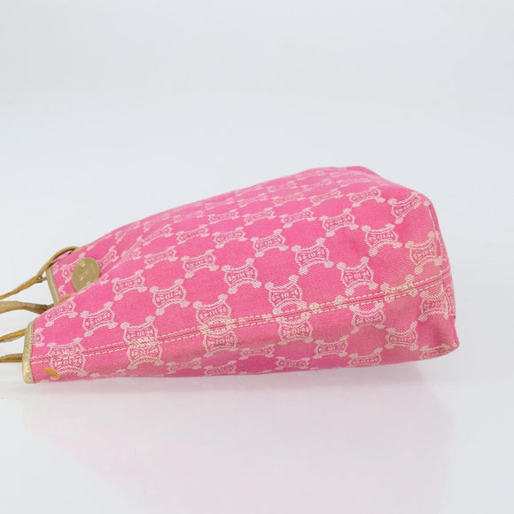 CELINE Paris Macadam Tote Bag Denim Pink Gold Auth bs31642