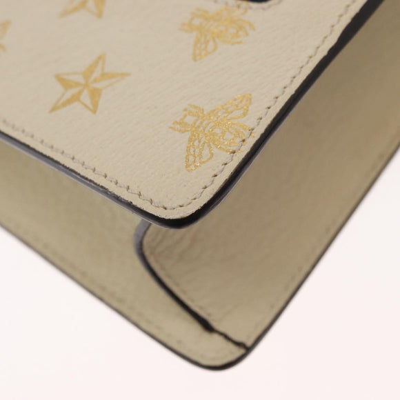 GUCCI Silvi Sherry Line Hand Bag Leather 2way Beige Gold 470270 Auth bs31644