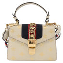 GUCCI Silvi Sherry Line Hand Bag Leather 2way Beige Gold 470270 Auth bs31644-2