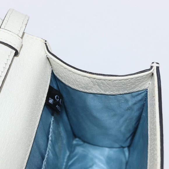 GUCCI Silvi Sherry Line Hand Bag Leather 2way Beige Gold 470270 Auth bs31644