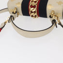 GUCCI Silvi Sherry Line Hand Bag Leather 2way Beige Gold 470270 Auth bs31644-7