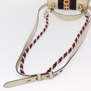 GUCCI Silvi Sherry Line Hand Bag Leather 2way Beige Gold 470270 Auth bs31644-9