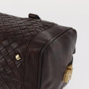 BOTTEGA VENETA INTRECCIATO Hand Bag Leather Brown Gold Auth bs31645-14