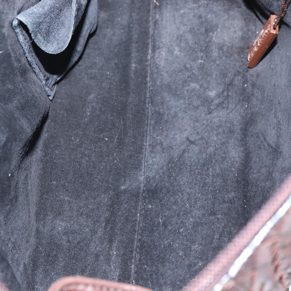 BOTTEGA VENETA INTRECCIATO Hand Bag Leather Brown Gold Auth bs31645