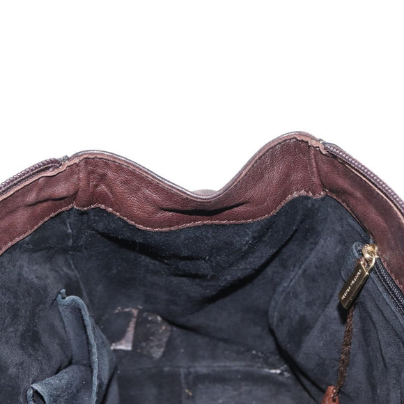 BOTTEGA VENETA INTRECCIATO Hand Bag Leather Brown Gold Auth bs31645