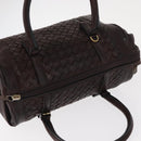 BOTTEGA VENETA INTRECCIATO Hand Bag Leather Brown Gold Auth bs31645-6