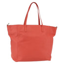 VALENTINO Tote Bag Leather Orange Gold Auth bs31646-1