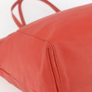 VALENTINO Tote Bag Leather Orange Gold Auth bs31646-15