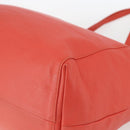 VALENTINO Tote Bag Leather Orange Gold Auth bs31646-14