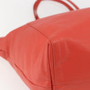 VALENTINO Tote Bag Leather Orange Gold Auth bs31646-16