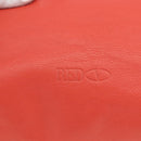 VALENTINO Tote Bag Leather Orange Gold Auth bs31646-10