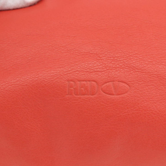 VALENTINO Tote Bag Leather Orange Gold Auth bs31646