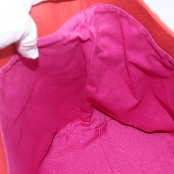 VALENTINO Tote Bag Leather Orange Gold Auth bs31646