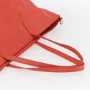 VALENTINO Tote Bag Leather Orange Gold Auth bs31646-7