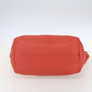 VALENTINO Tote Bag Leather Orange Gold Auth bs31646-5