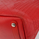 Christian Dior Canage Tote Bag Coated Canvas Red Silver Auth bs31647-15