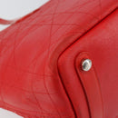 Christian Dior Canage Tote Bag Coated Canvas Red Silver Auth bs31647-16