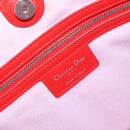 Christian Dior Canage Tote Bag Coated Canvas Red Silver Auth bs31647-17
