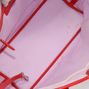 Christian Dior Canage Tote Bag Coated Canvas Red Silver Auth bs31647-10