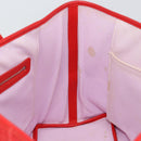 Christian Dior Canage Tote Bag Coated Canvas Red Silver Auth bs31647-18