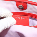 Christian Dior Canage Tote Bag Coated Canvas Red Silver Auth bs31647-11