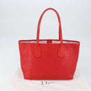 Christian Dior Canage Tote Bag Coated Canvas Red Silver Auth bs31647-12