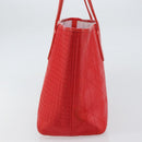 Christian Dior Canage Tote Bag Coated Canvas Red Silver Auth bs31647-3