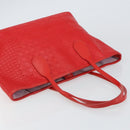 Christian Dior Canage Tote Bag Coated Canvas Red Silver Auth bs31647-6