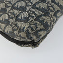 Christian Dior Trotter Canvas Accessory Pouch Navy Silver Auth bs31648-14