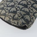 Christian Dior Trotter Canvas Accessory Pouch Navy Silver Auth bs31648-16