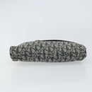 Christian Dior Trotter Canvas Accessory Pouch Navy Silver Auth bs31648-5