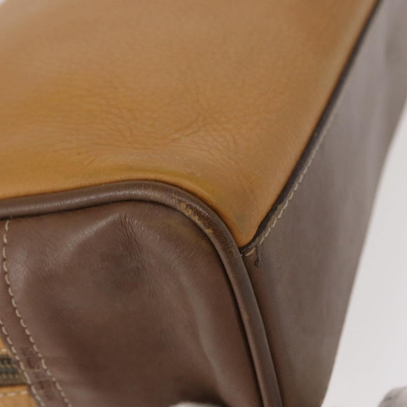 LOEWE Anagram Clutch Bag Leather Beige Gold Auth bs31652